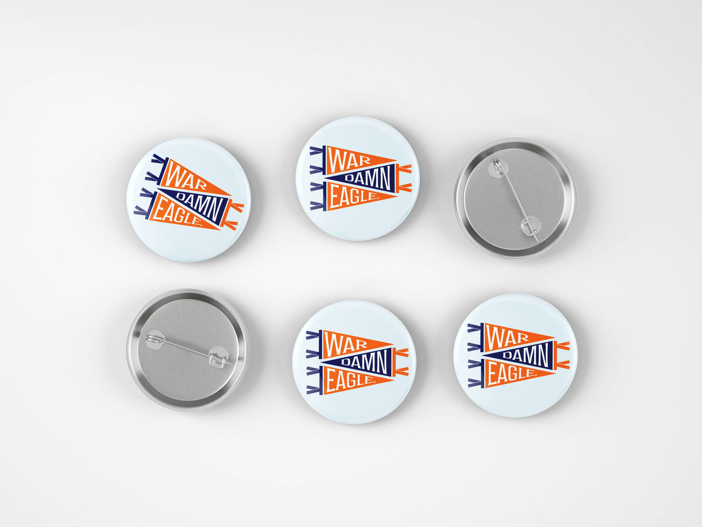 Auburn War Damn Eagle Pennant Flags Button