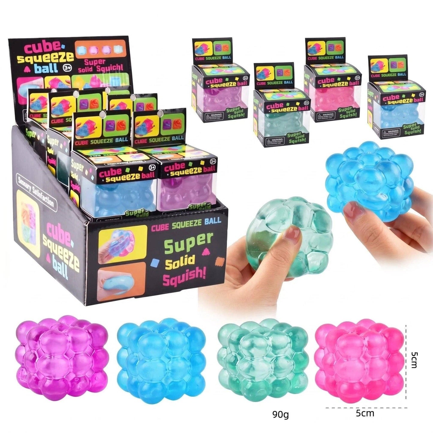 Rubik's Cube Slow Rising Stress Relief Squeeze Toy Boxed Set