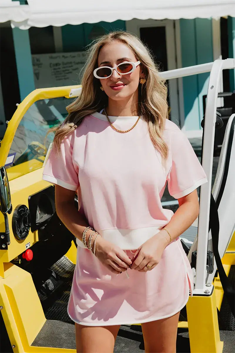 Contrast Top and Skirt Set