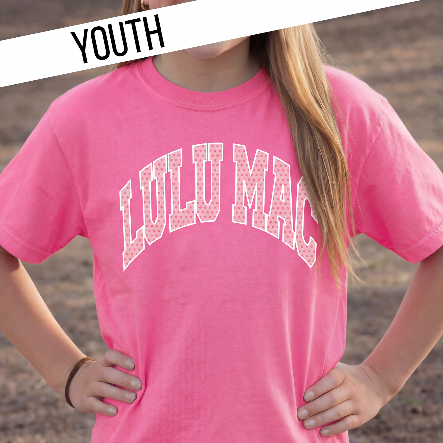 Dot Neon Pink Youth Tee