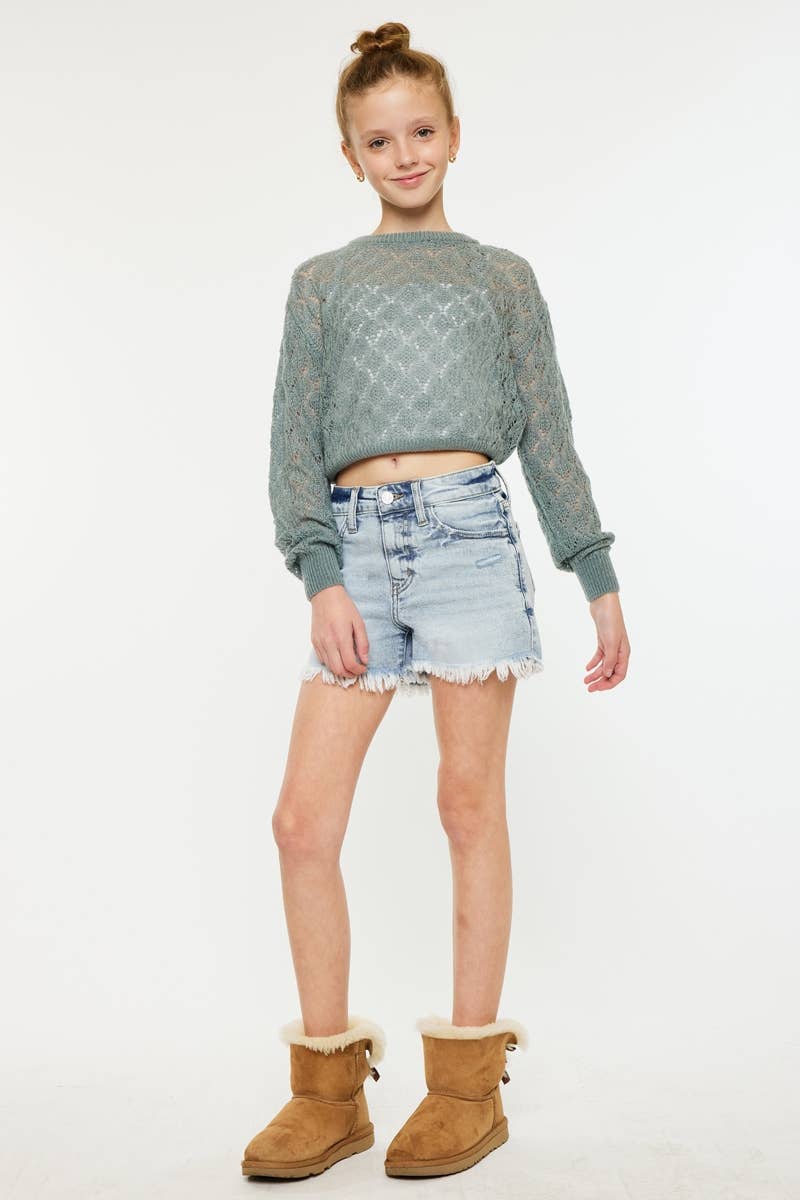 YOUTH HIGH RISE MOM SHORTS