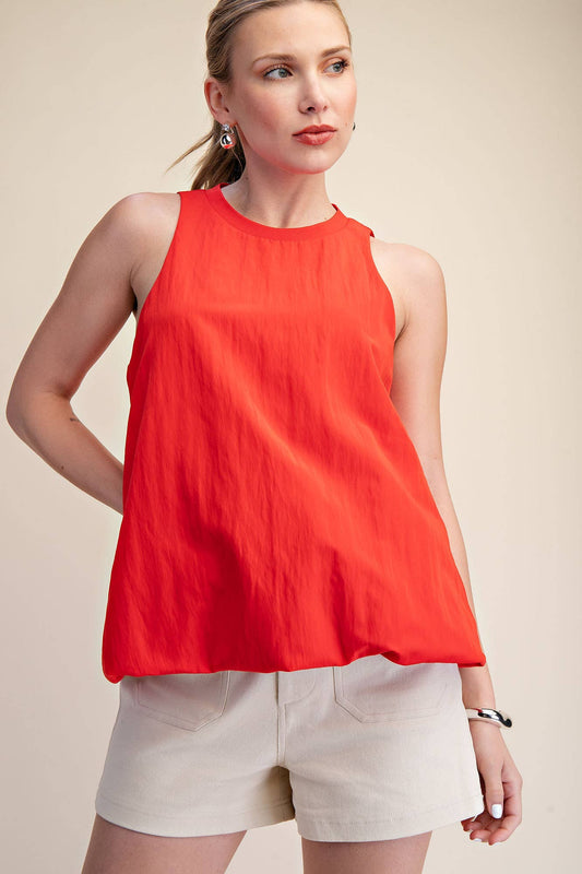 Sleeveless Crew-Neck Top