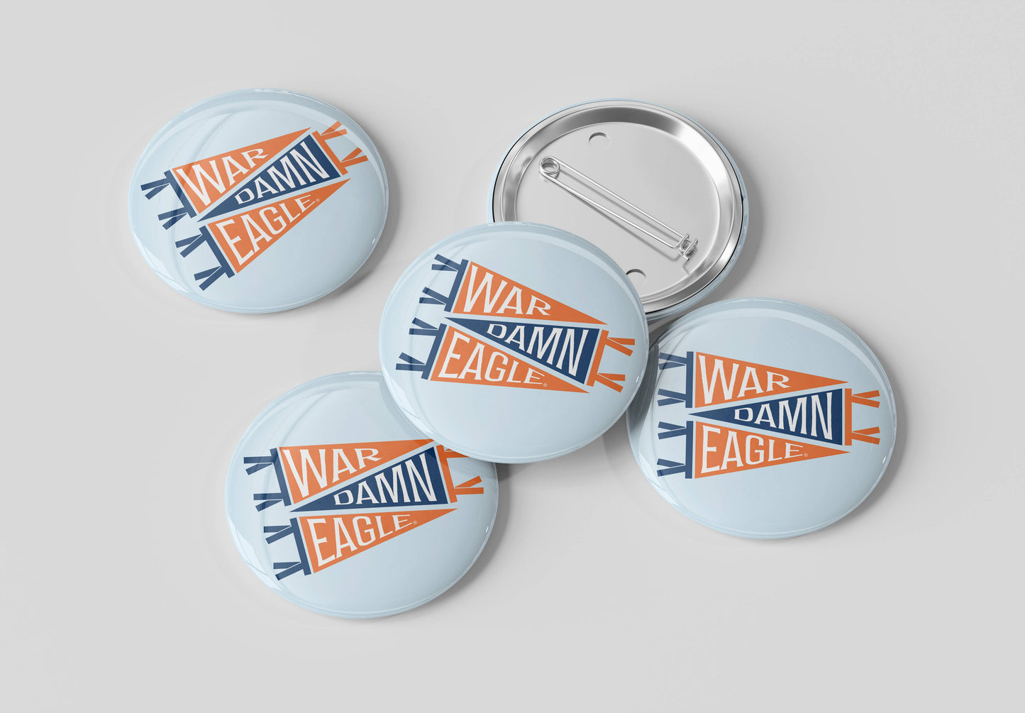 Auburn War Damn Eagle Pennant Flags Button
