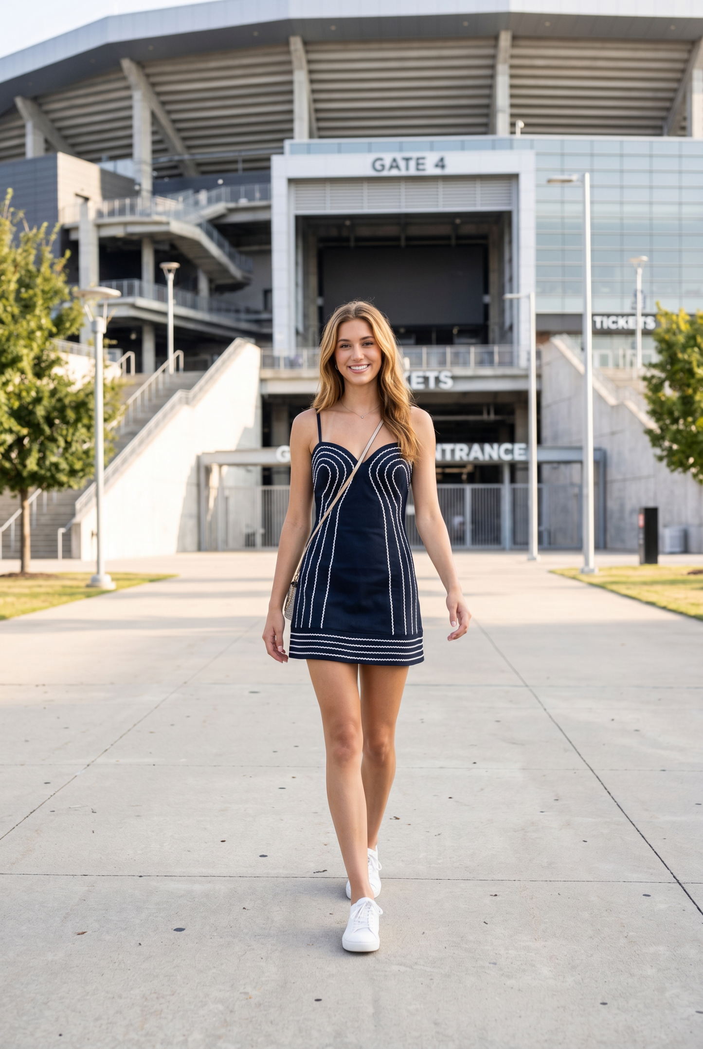 Trim Detail Mini Dress