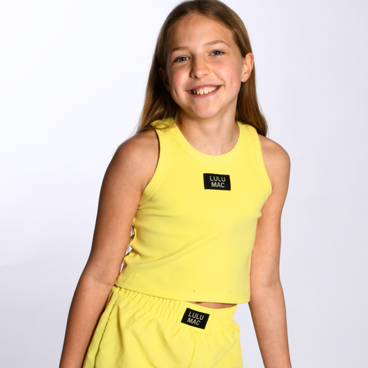 LM NEON YELLOW KIDS SOLID TANK