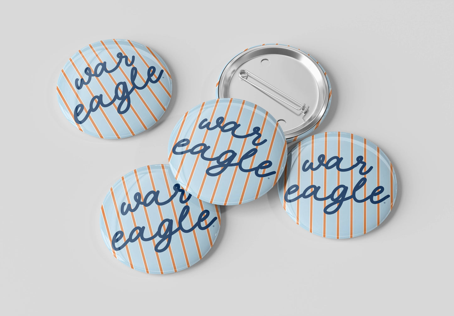 Auburn War Eagle Striped Button