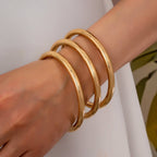 Chunky Triple Tube Bangle Set | 80B1604