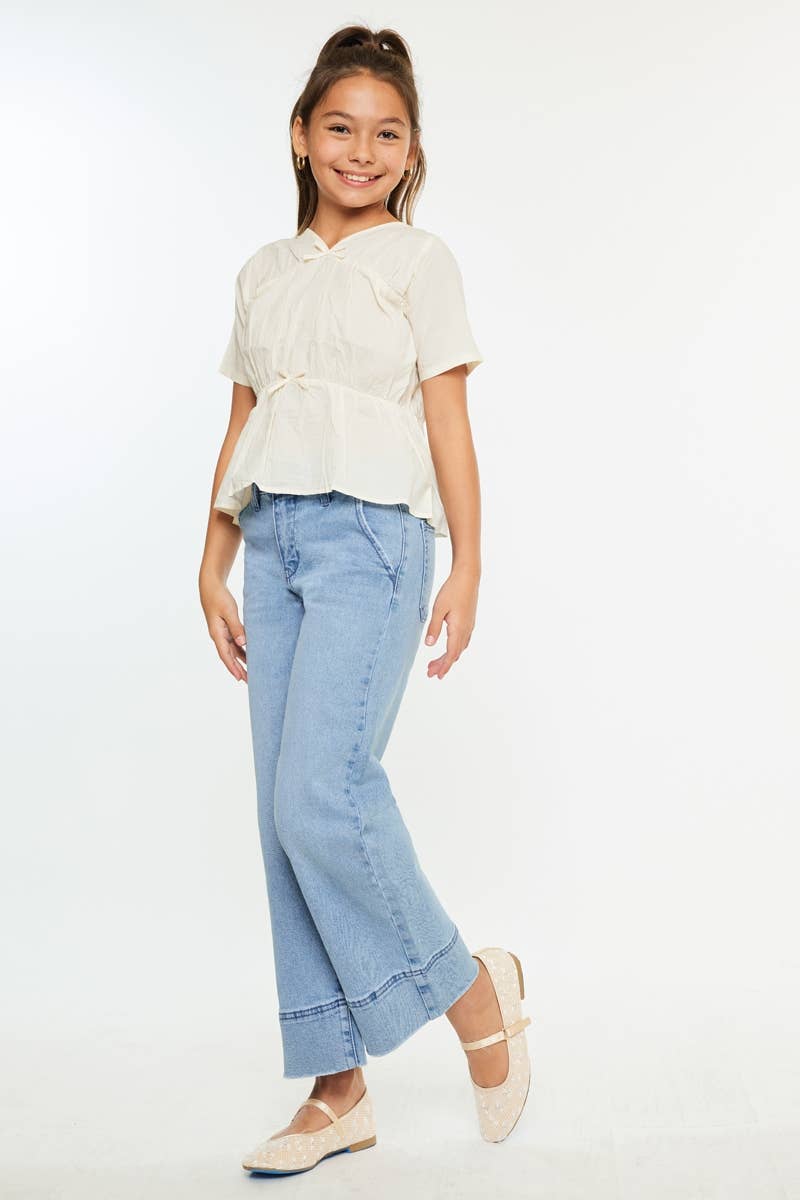 YOUTH HIGH RISE CROP WIDE LEG-YC9400M2