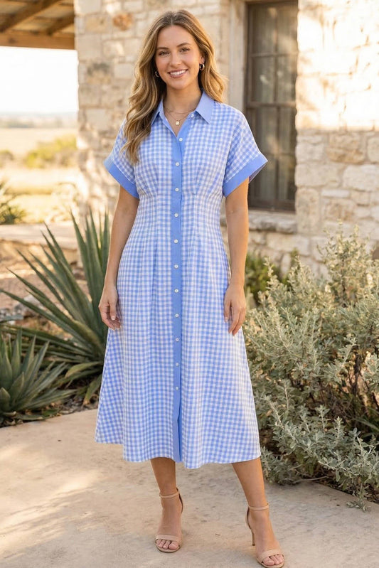 Checkered Midi Dress