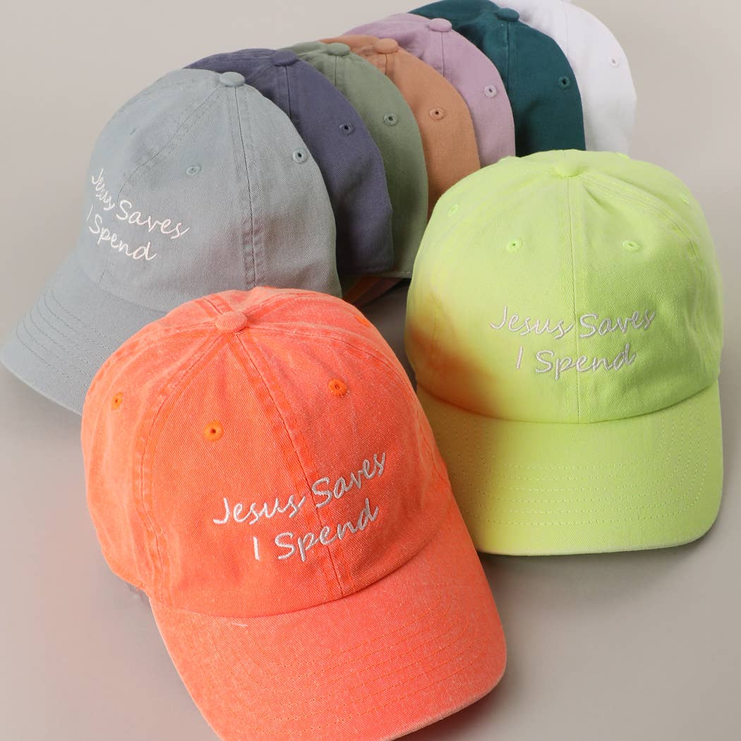 Jesus Saves I Spend Embroidery Baseball Cap