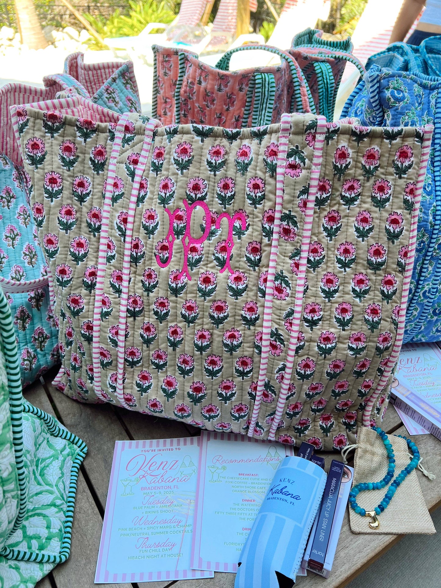 Quilted Block Tote Bag