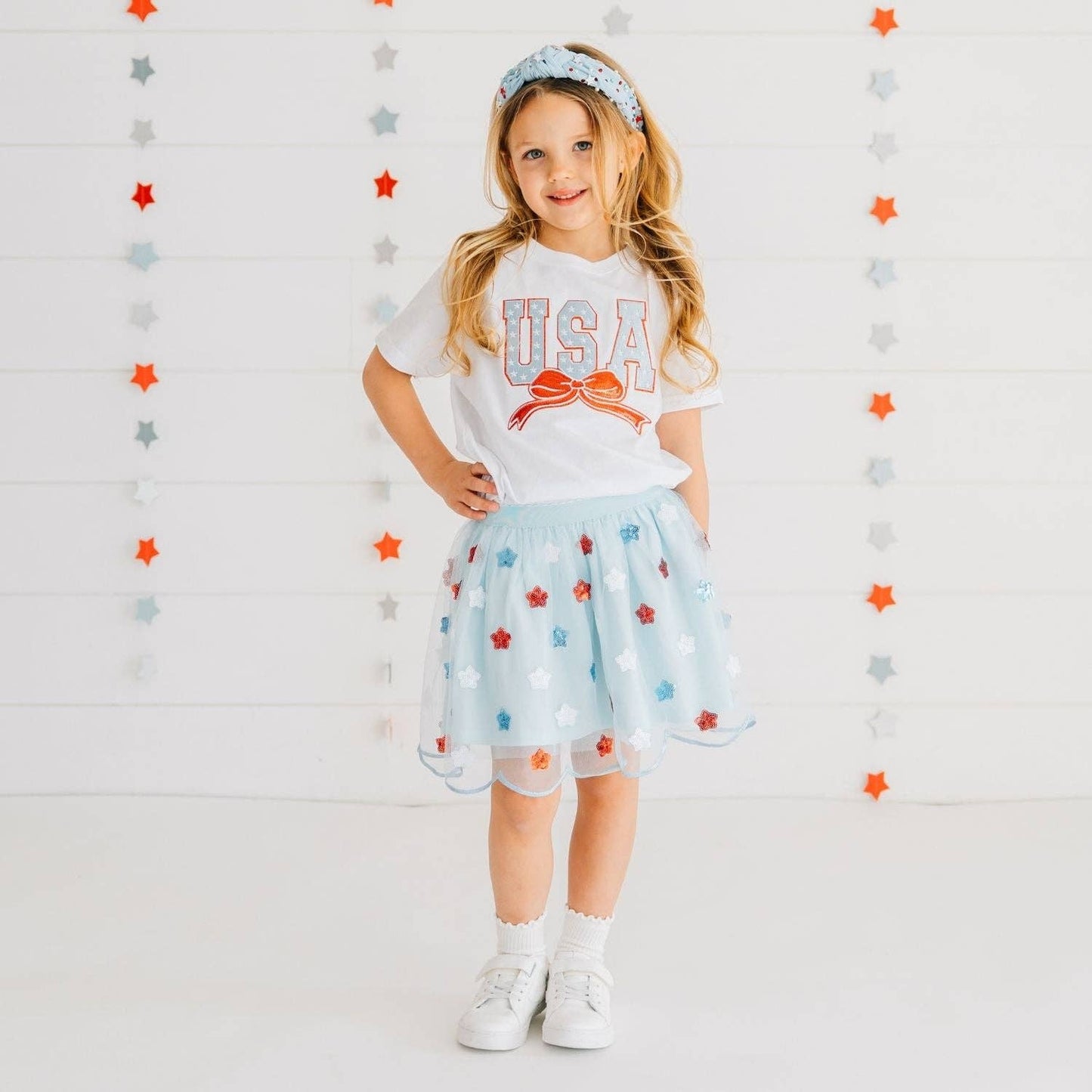 USA Sequin Stars Tutu Skirt - Fourth of July - Kids Clothing