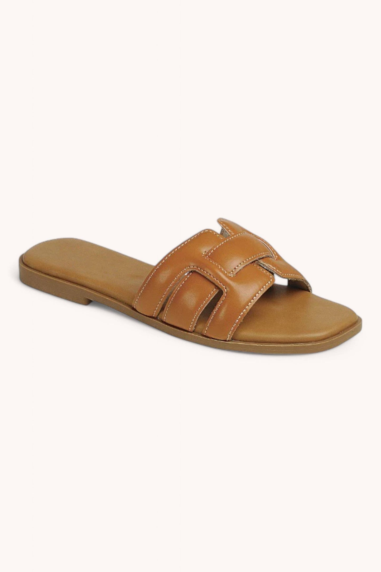 PADDED WOVEN STRAP SLIP ON SANDALS