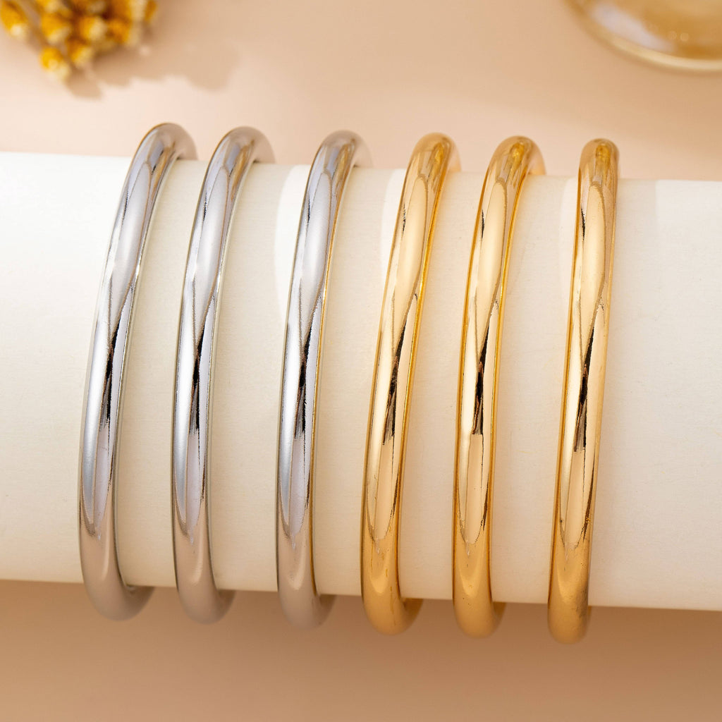 Chunky Triple Tube Bangle Set | 80B1604