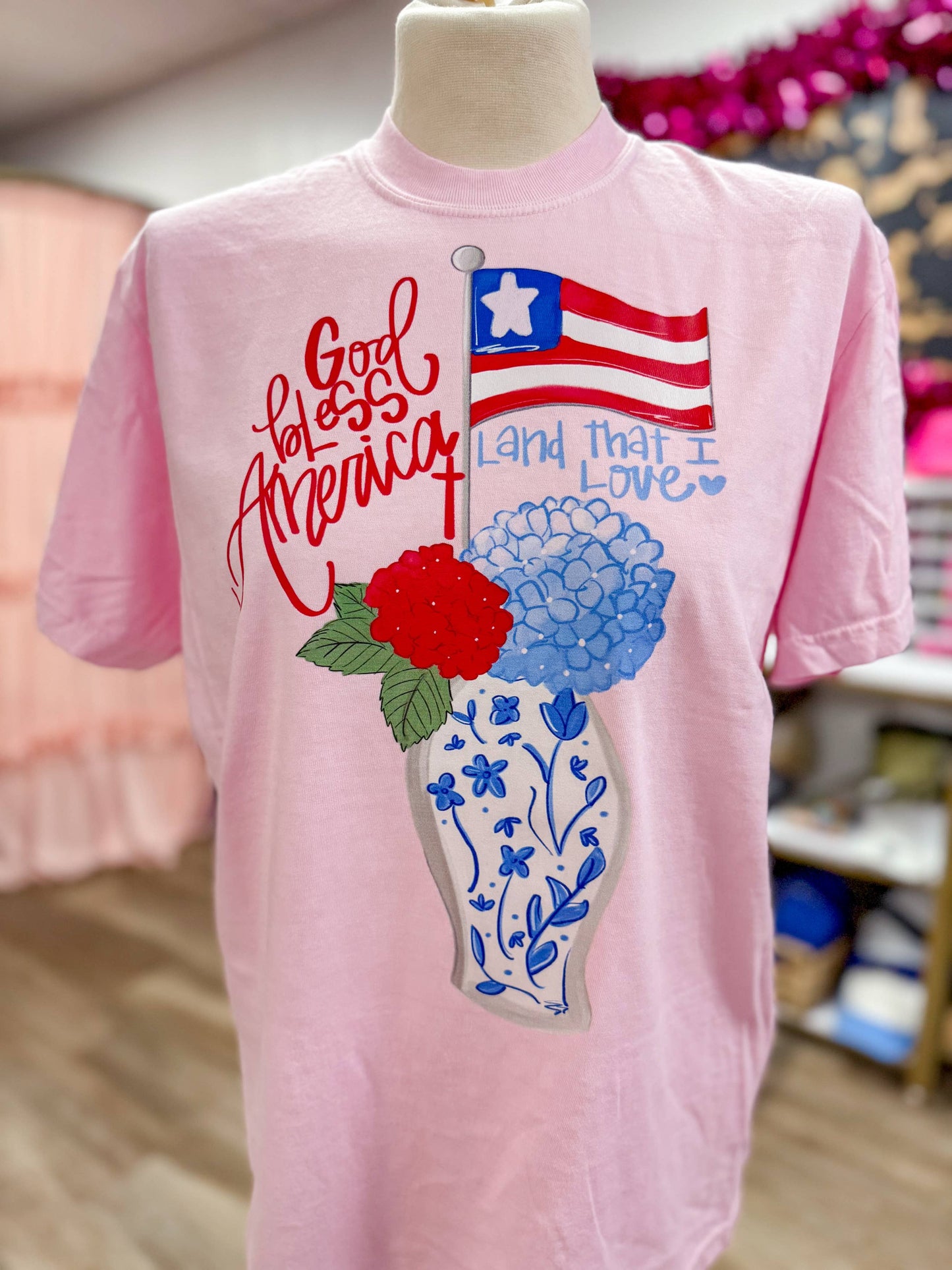 God Bless America Hydrangea Tee