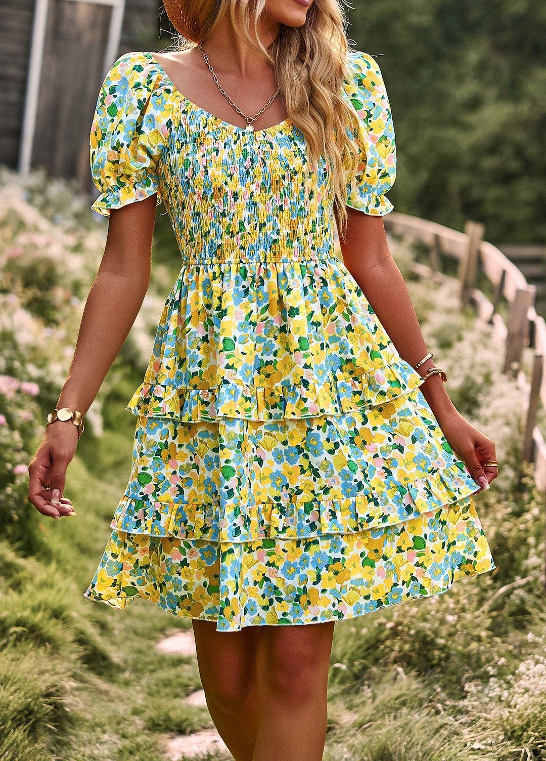 Floral Smocked  Dress