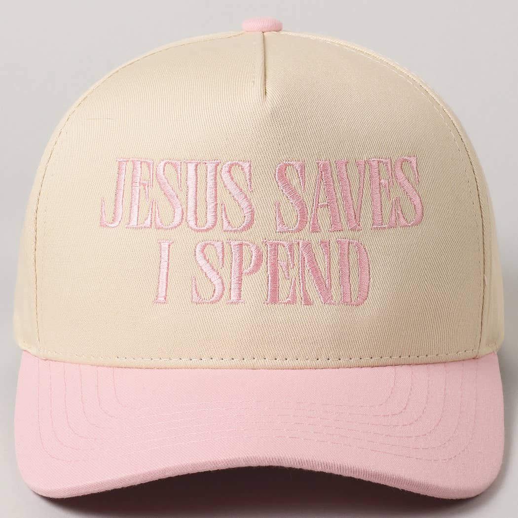 JESUS SAVES I SPEND Embroidery Trucker Hat