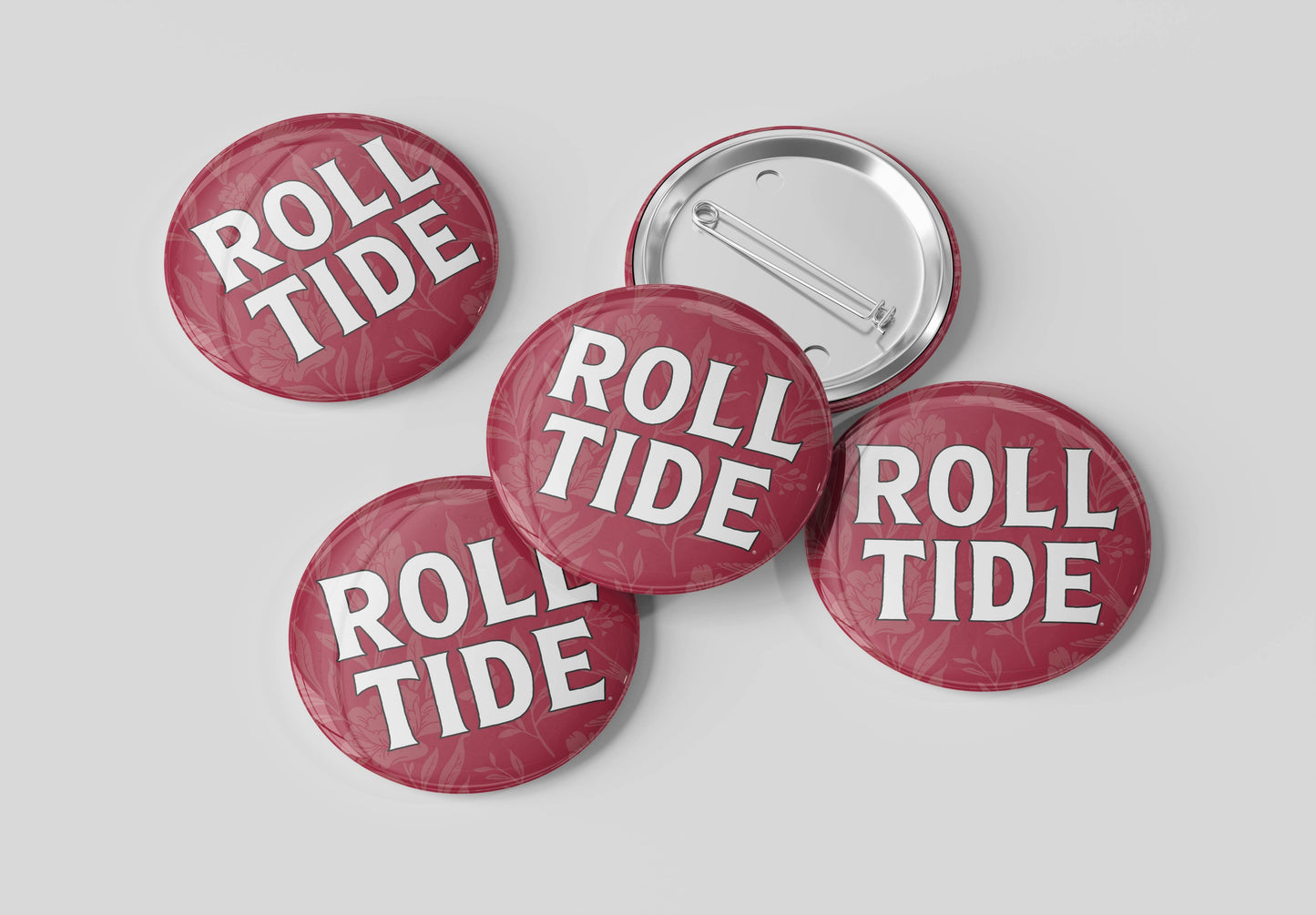 Alabama Roll Tide Floral Button