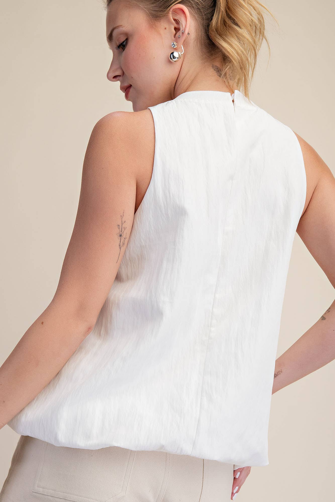 Sleeveless Crew-Neck Top