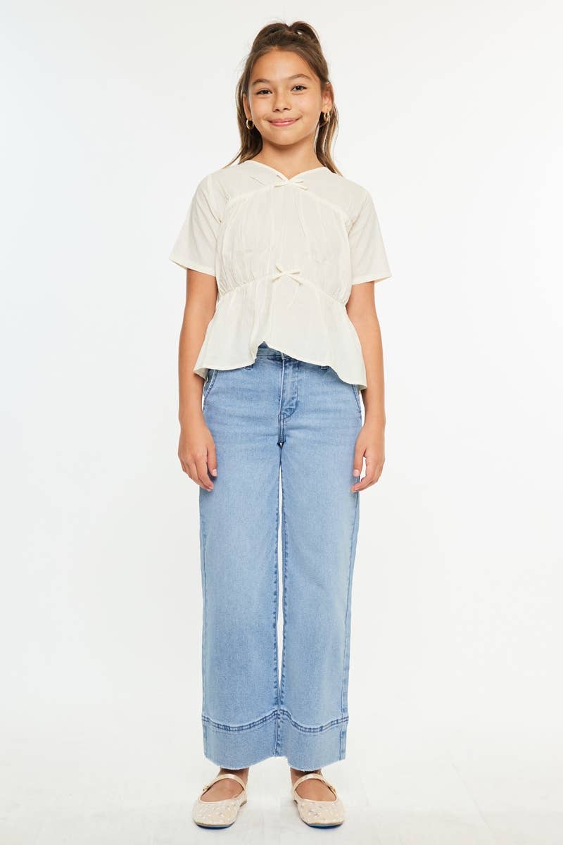 YOUTH HIGH RISE CROP WIDE LEG-YC9400M2