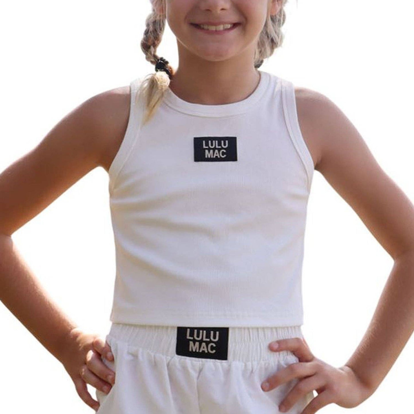 WHITE KIDS SOLID TANK