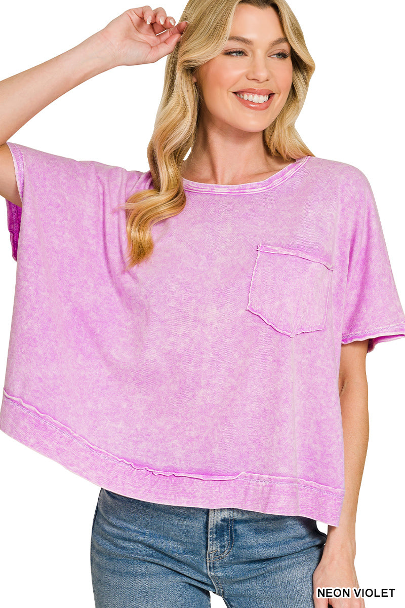 Halo Snow Washed Oversized Top