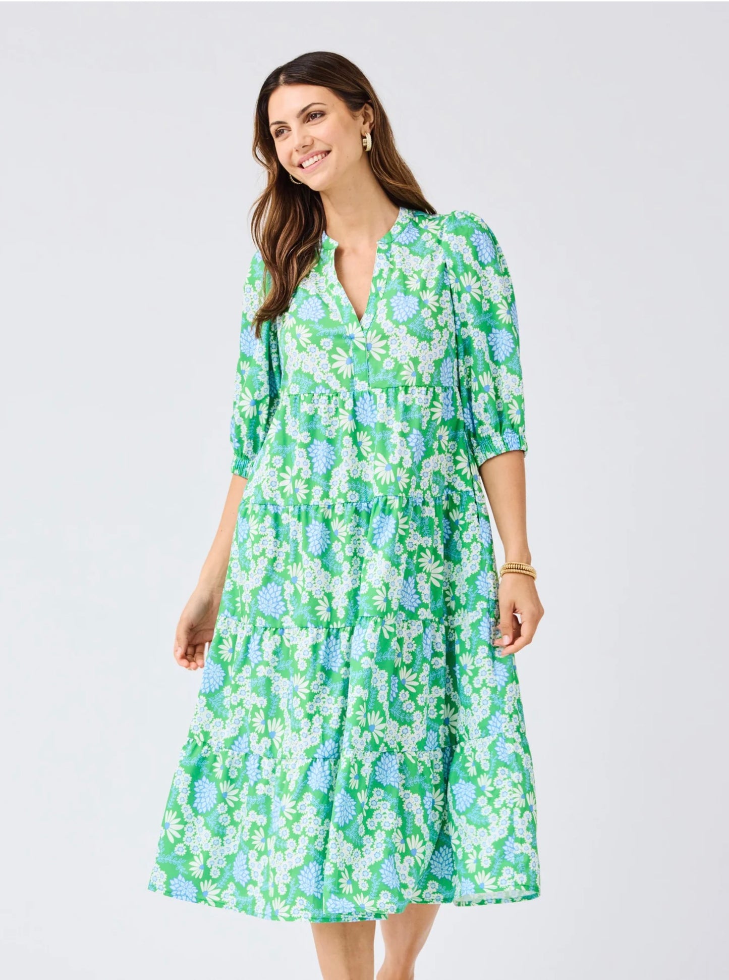 The Cameron Floral Dress-Green