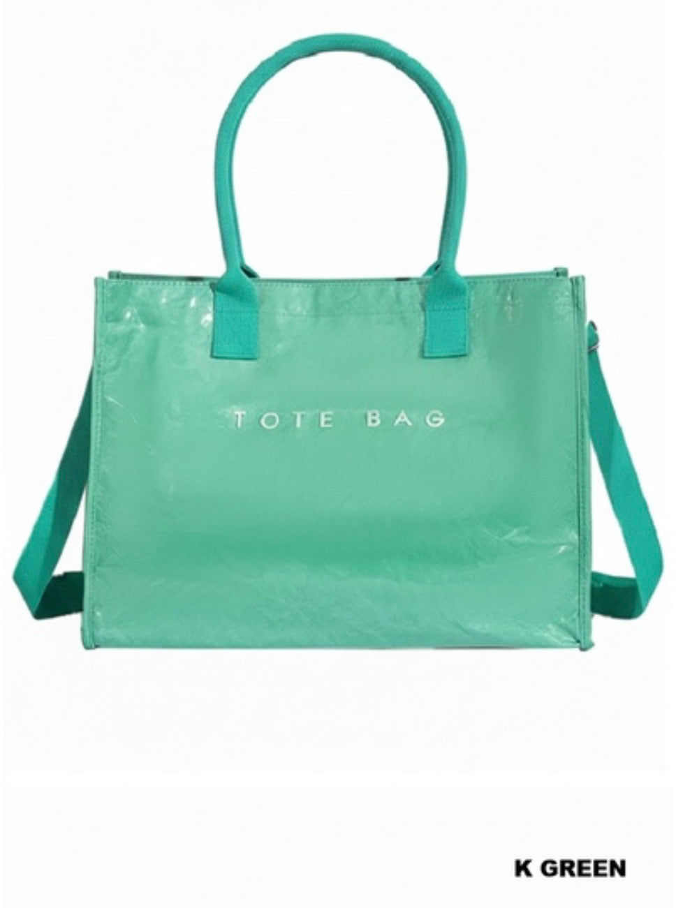 PVC Kraft Oversized Tote Bag-K Green
