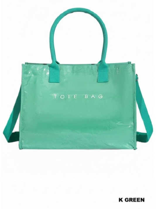 PVC Kraft Oversized Tote Bag-K Green