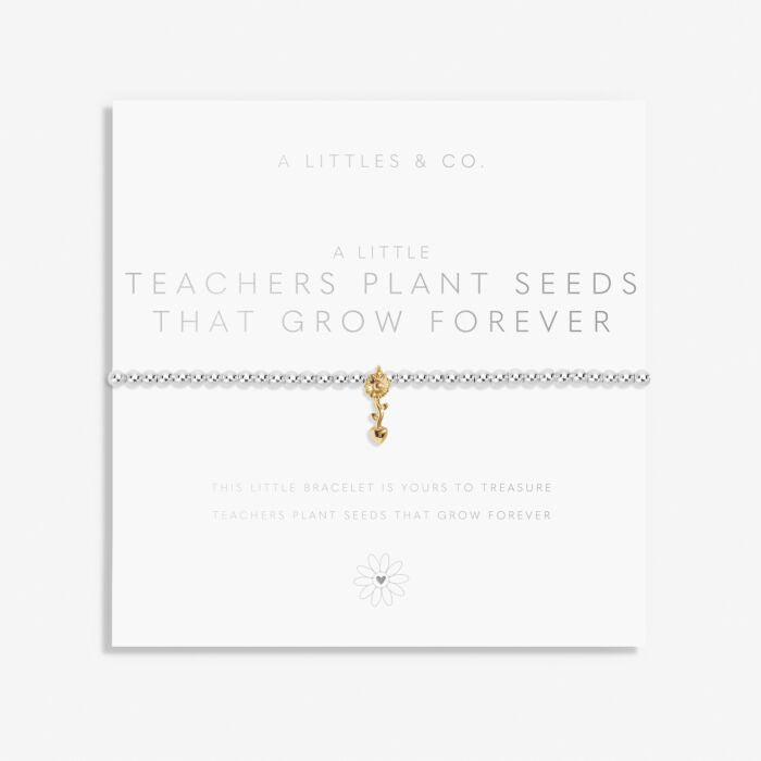A Little 'Teachers Plant Seeds That Grow Forever Bracelet In Silver And Gold-Tone Plating