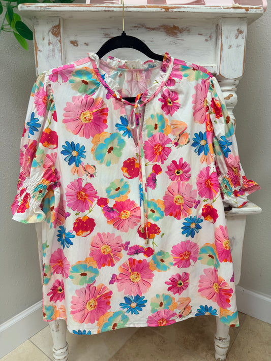 Floral V-Neck Top