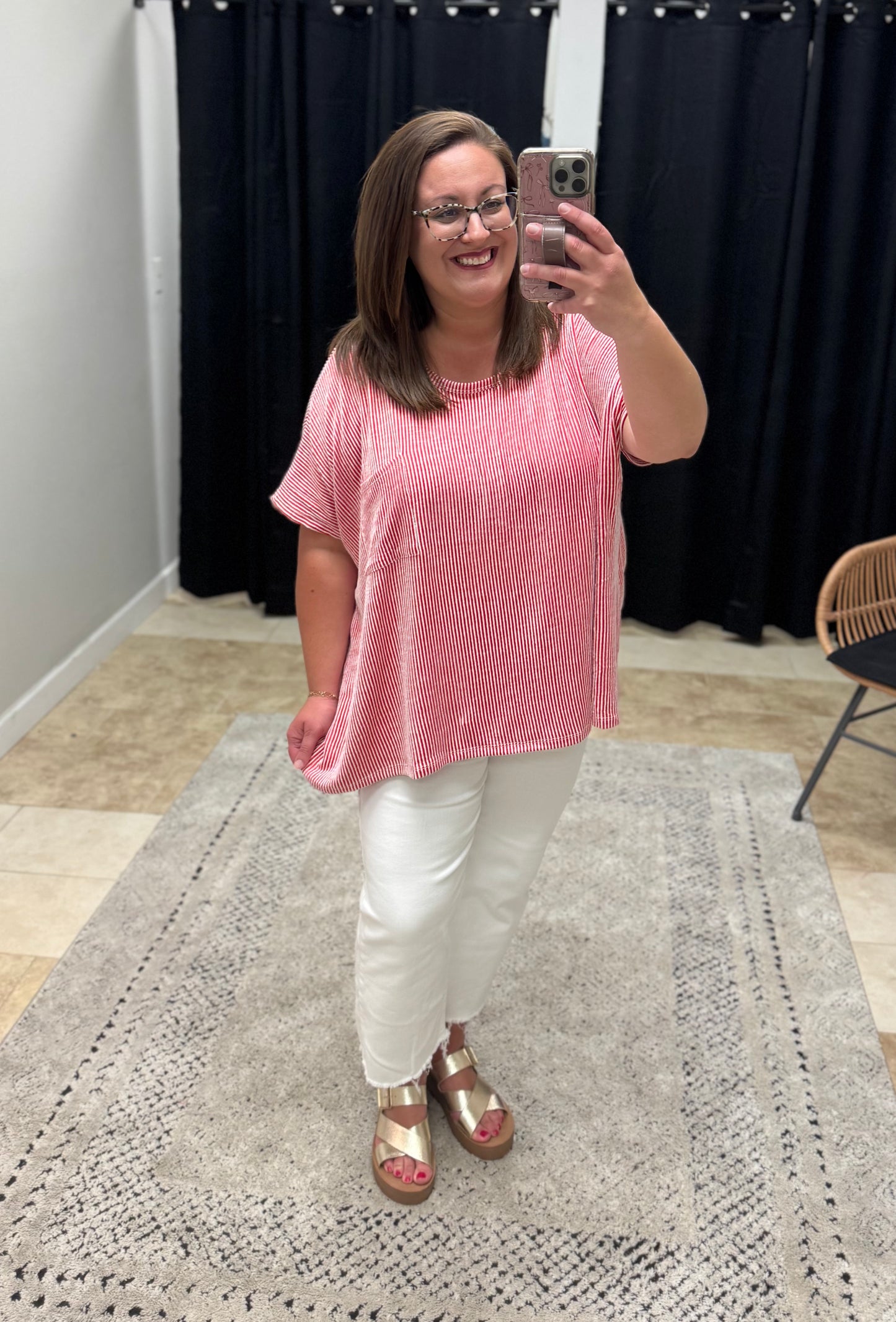 RIB OVERSIZED SHORT-SLEEVE TOP
