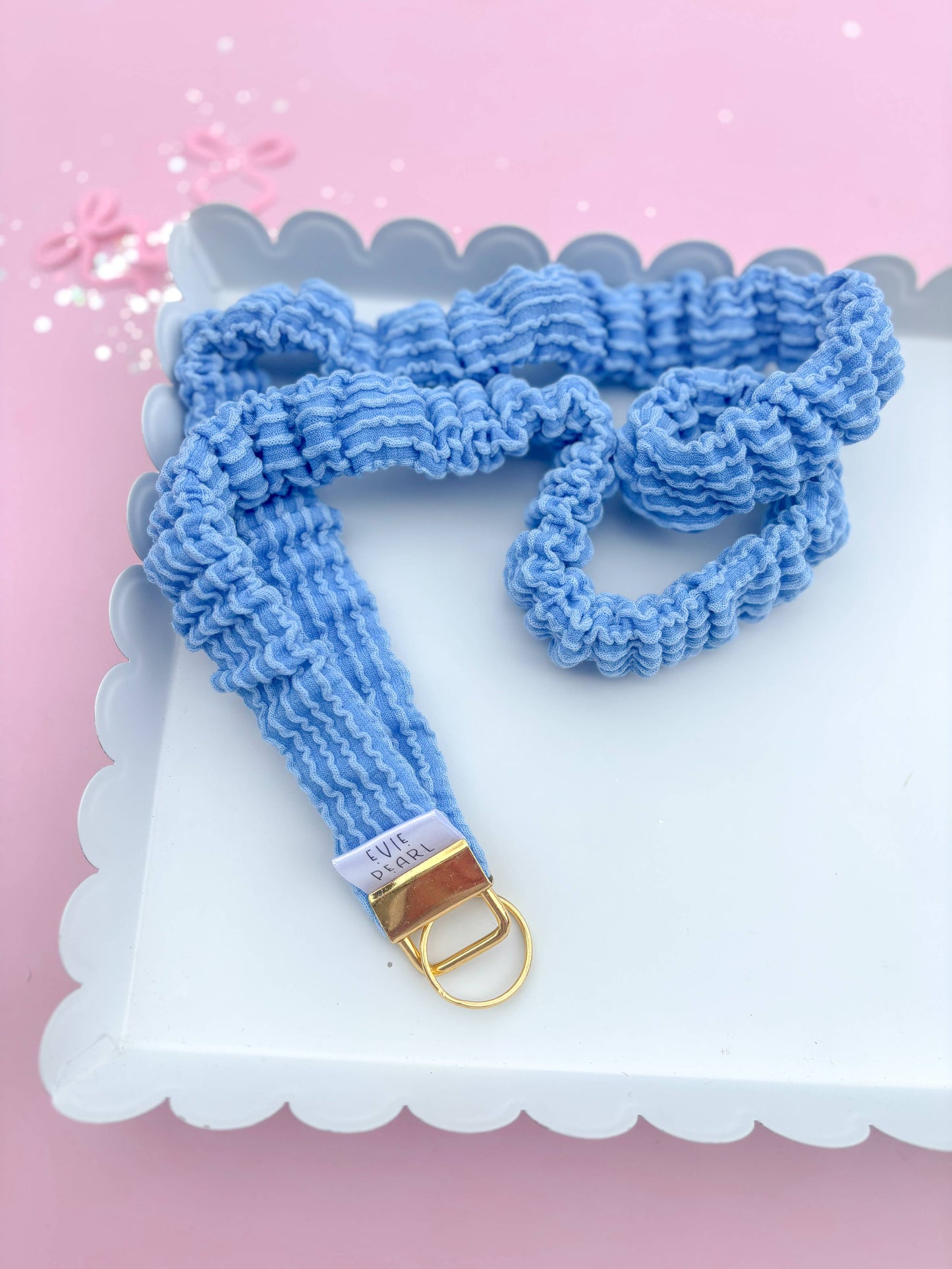 Azul Blue Ribbed Teacher Gift Set- Lanyard| Knotted Headband