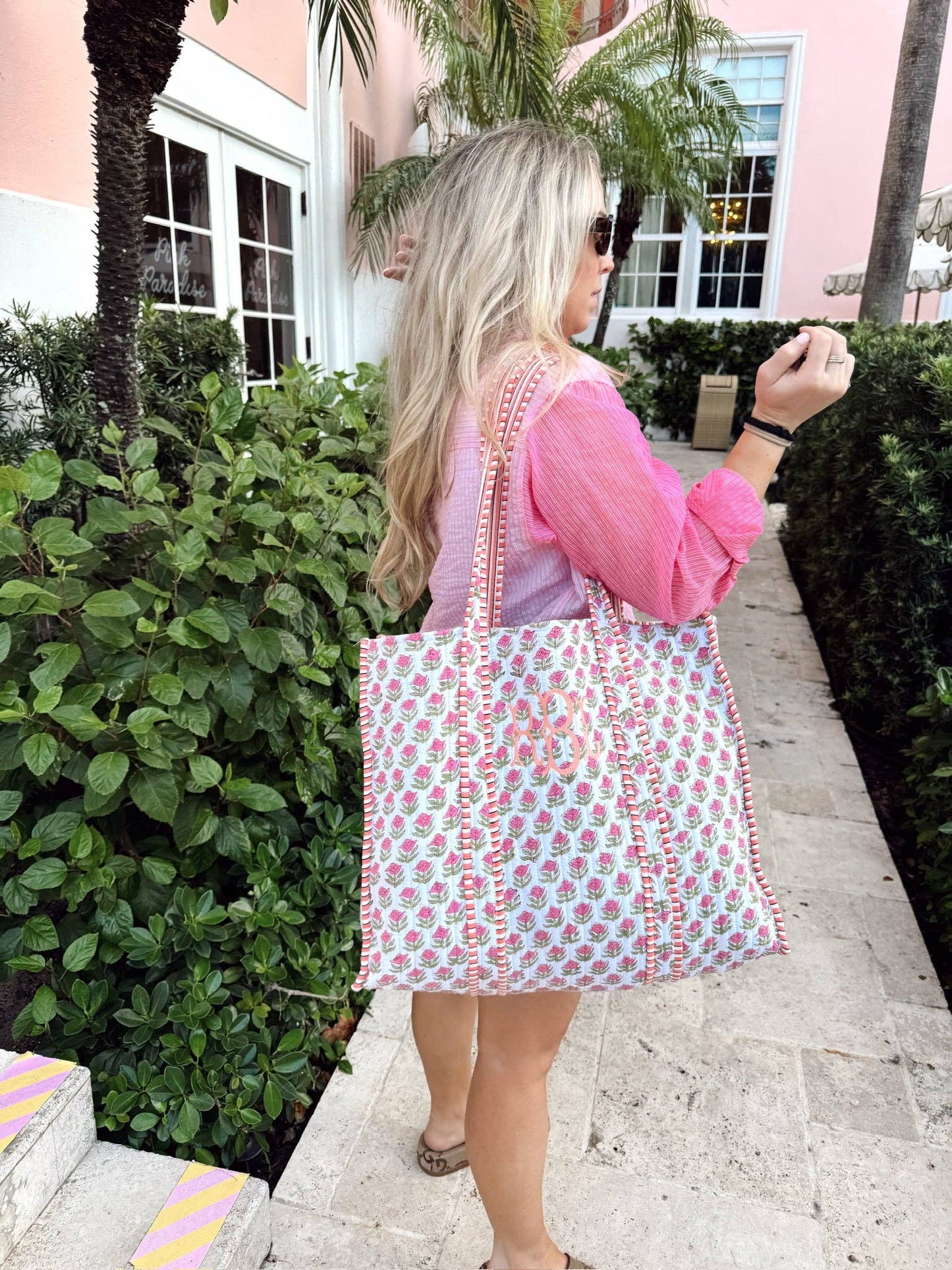 Quilted Block Tote Bag