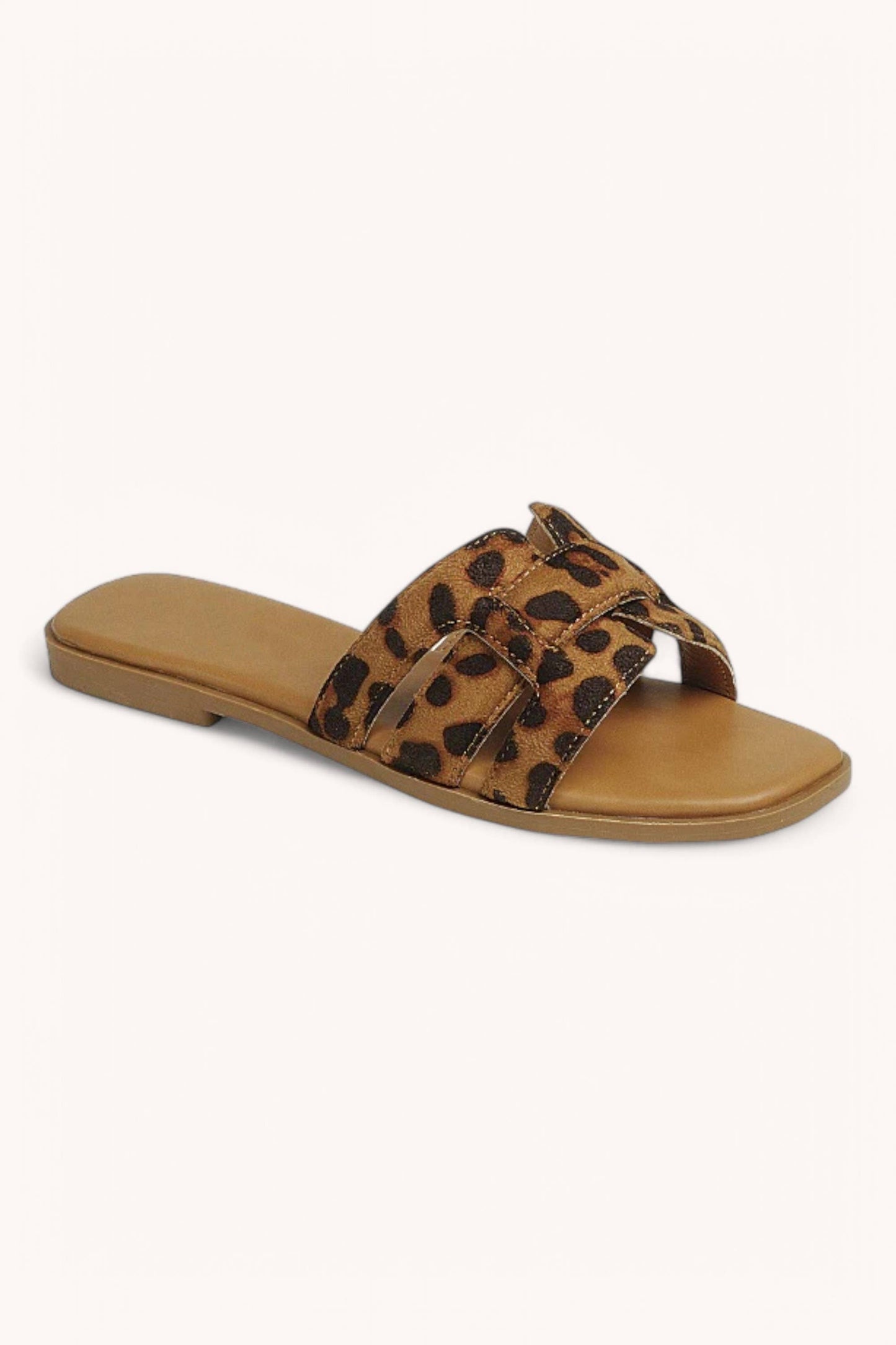 PADDED WOVEN STRAP SLIP ON SANDALS