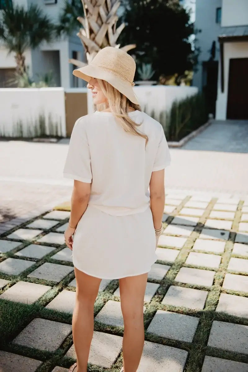Contrast Top and Skirt Set