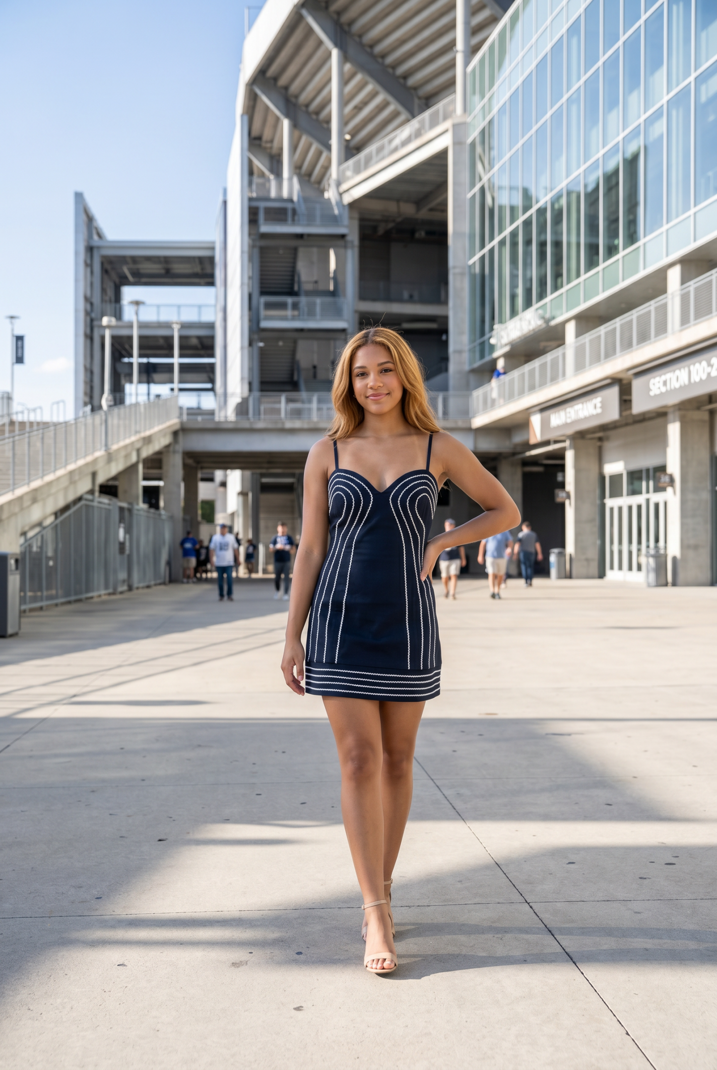 Trim Detail Mini Dress