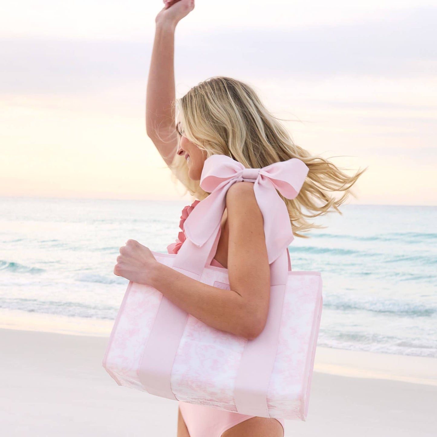 Afternoon Rosé Bow Jelly Tote Bag