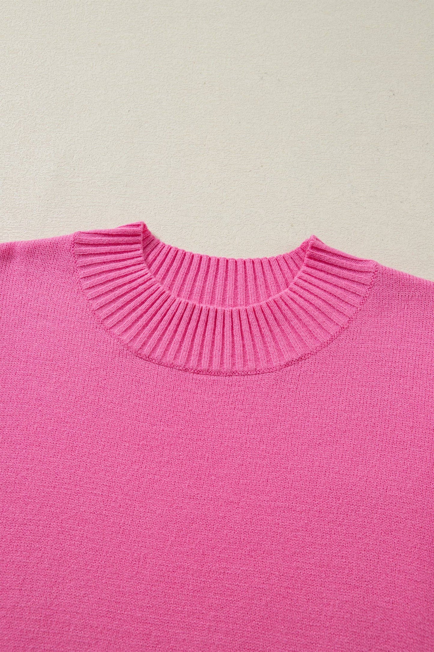 Solid Ruffle Sleeve Ribbed Sweater