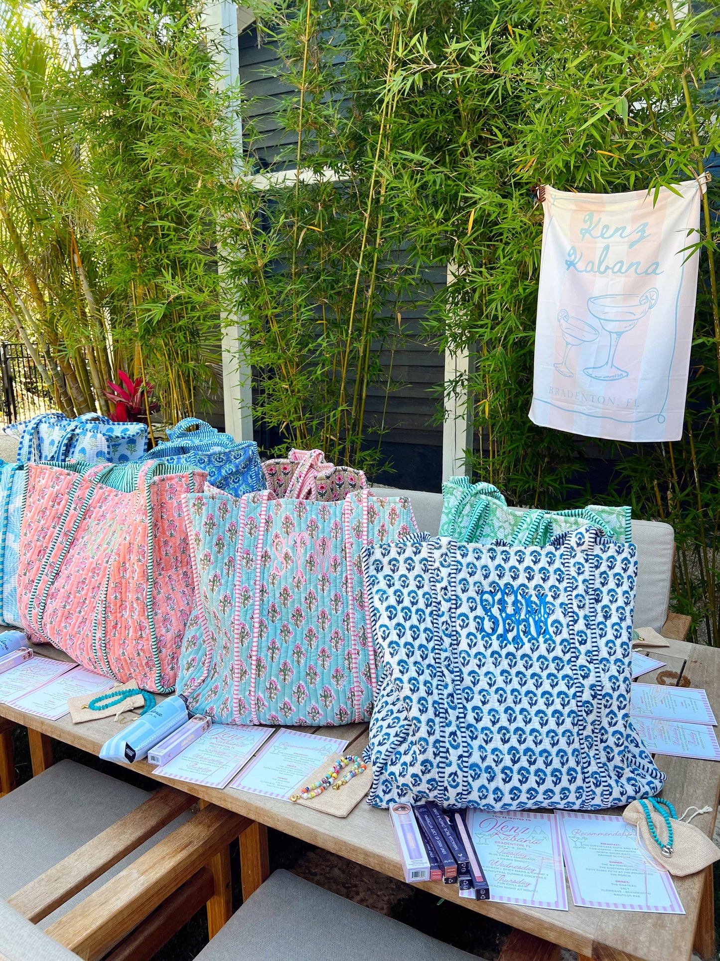 Quilted Block Tote Bag