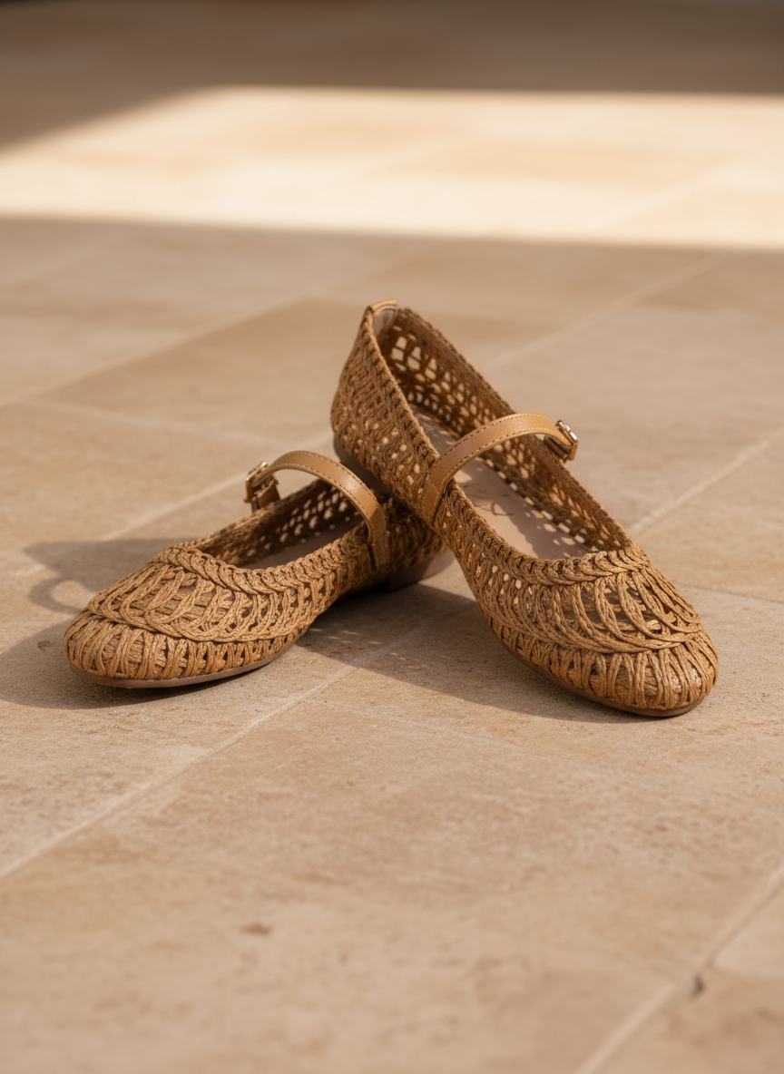 SUSAN WOVEN DESIGNED MARY JANE FLAT