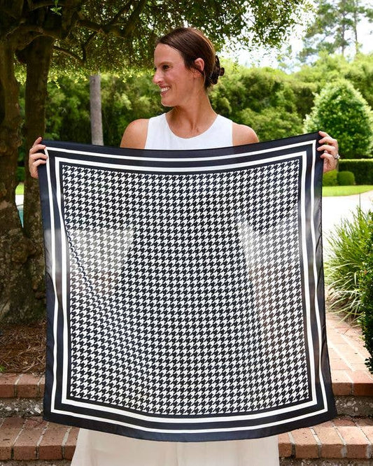 Houndstooth Scarf Large Black White