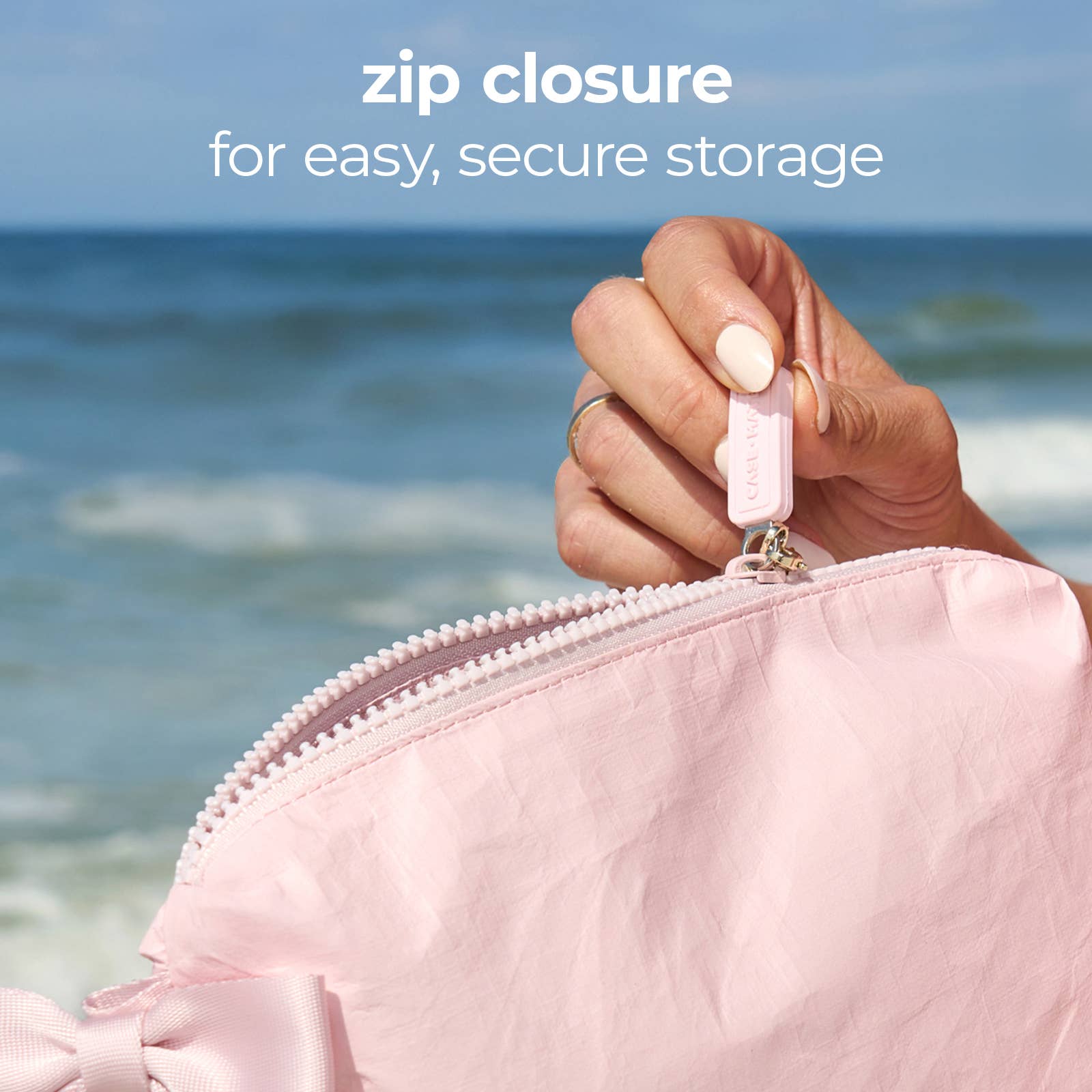 Case-Mate Ballet Pink Bow Crinkle Makeup Bag