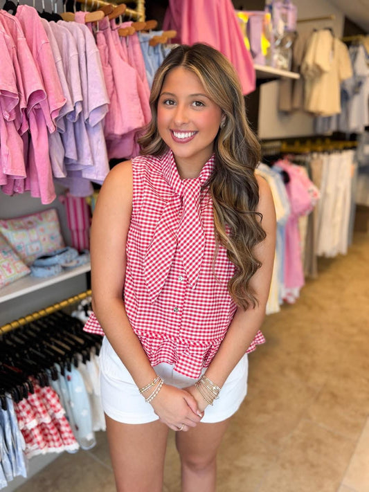 Gingham Sleeveless Top