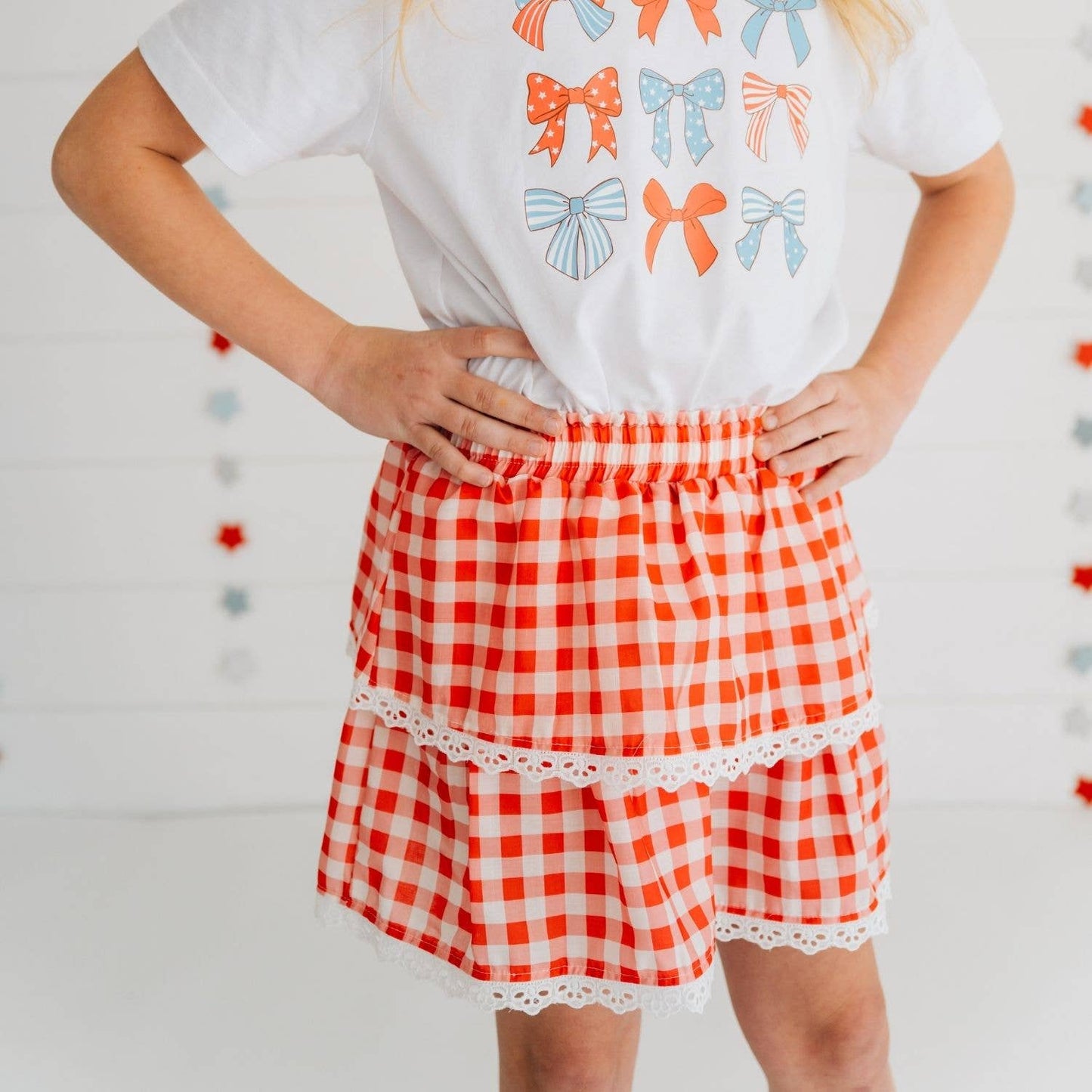 Red Gingham Skort - Kids Clothing - Spring Summer