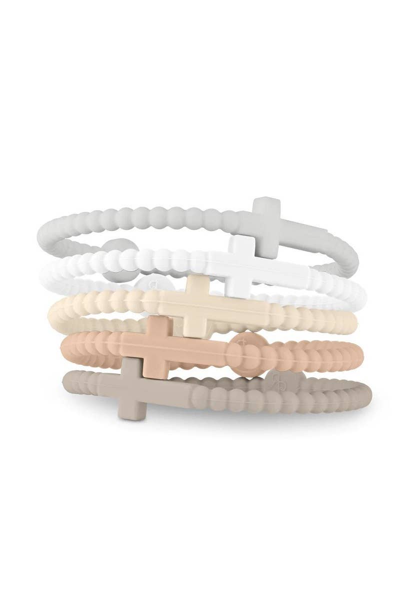 5pcs Jesus Cross Silicone Bracelet Pack Of 8 Sets