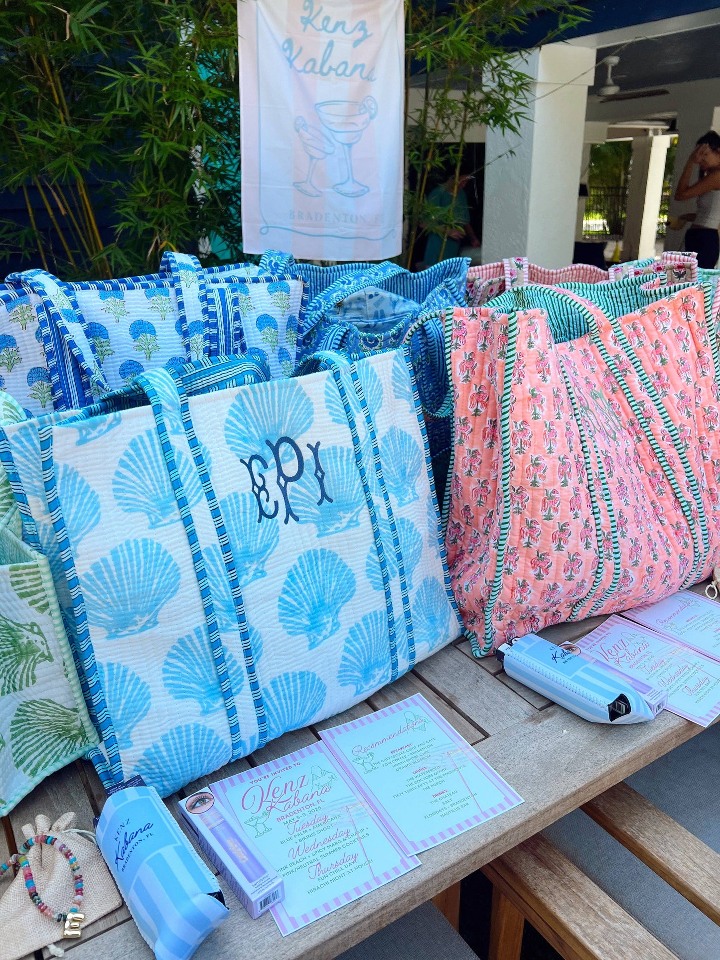 Quilted Block Tote Bag