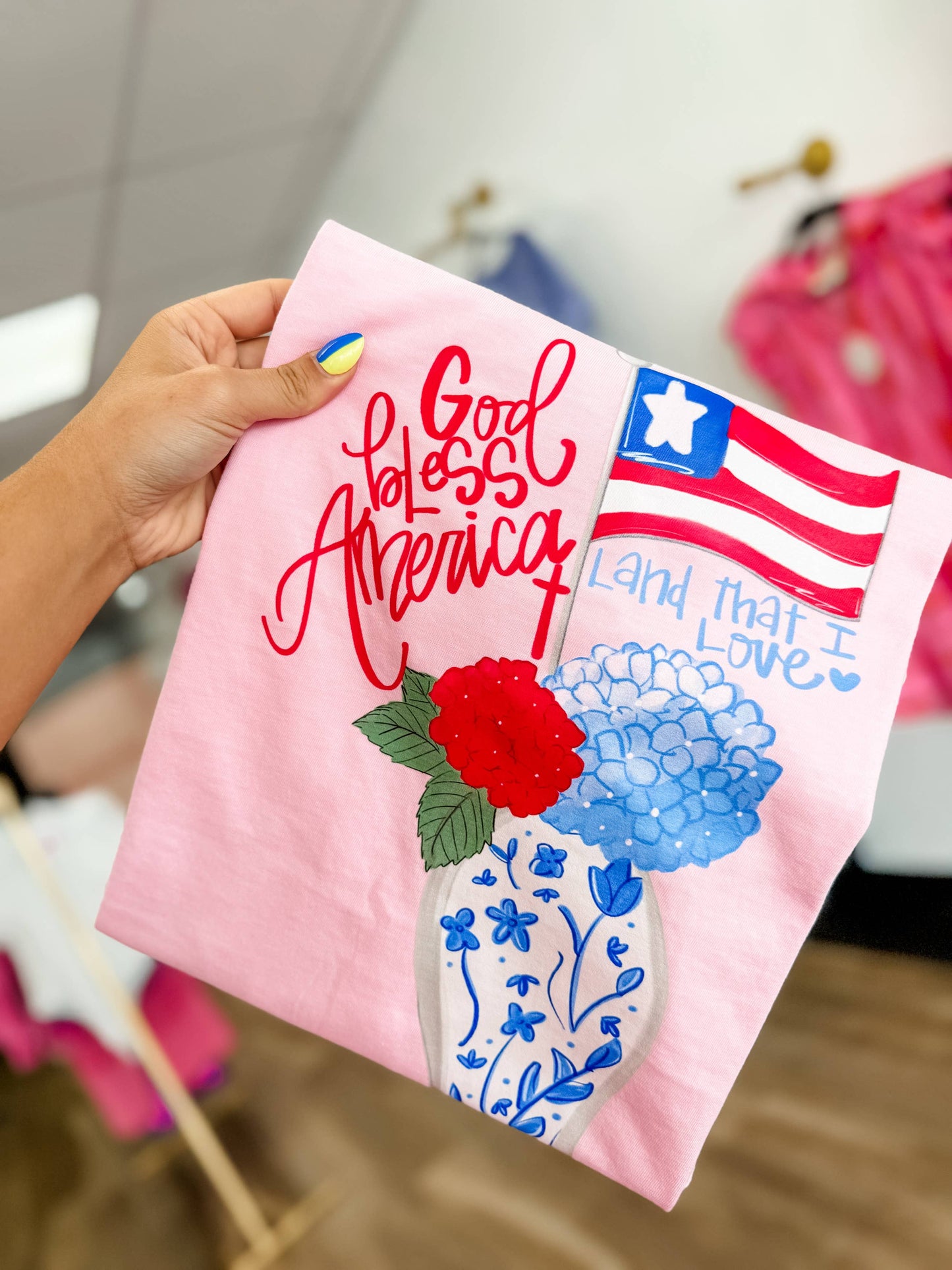 God Bless America Hydrangea Tee