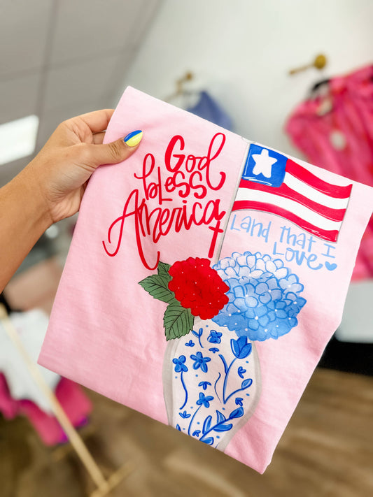 God Bless America Hydrangea Tee