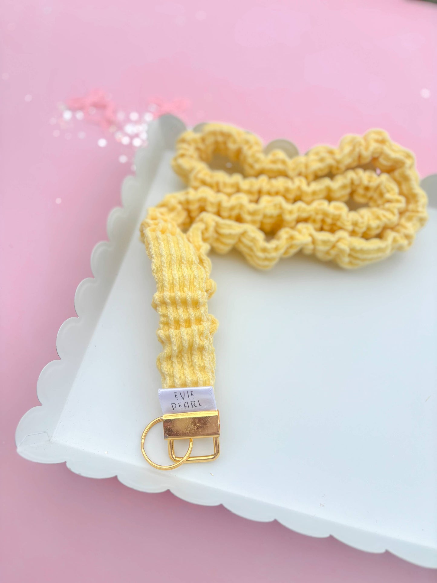 Butter Yellow Ribbed Teacher Gift Set- Lanyard| Knotted Headband
